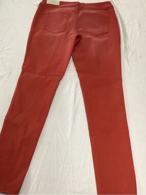 Maurices Slim Skinny Pants in Brick Red Coral. STRETCH